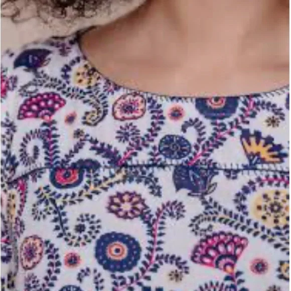 Mata Traders Midi Cotton Twyla Dress Fuchsia Suzani Size M - Picture 2 of 9